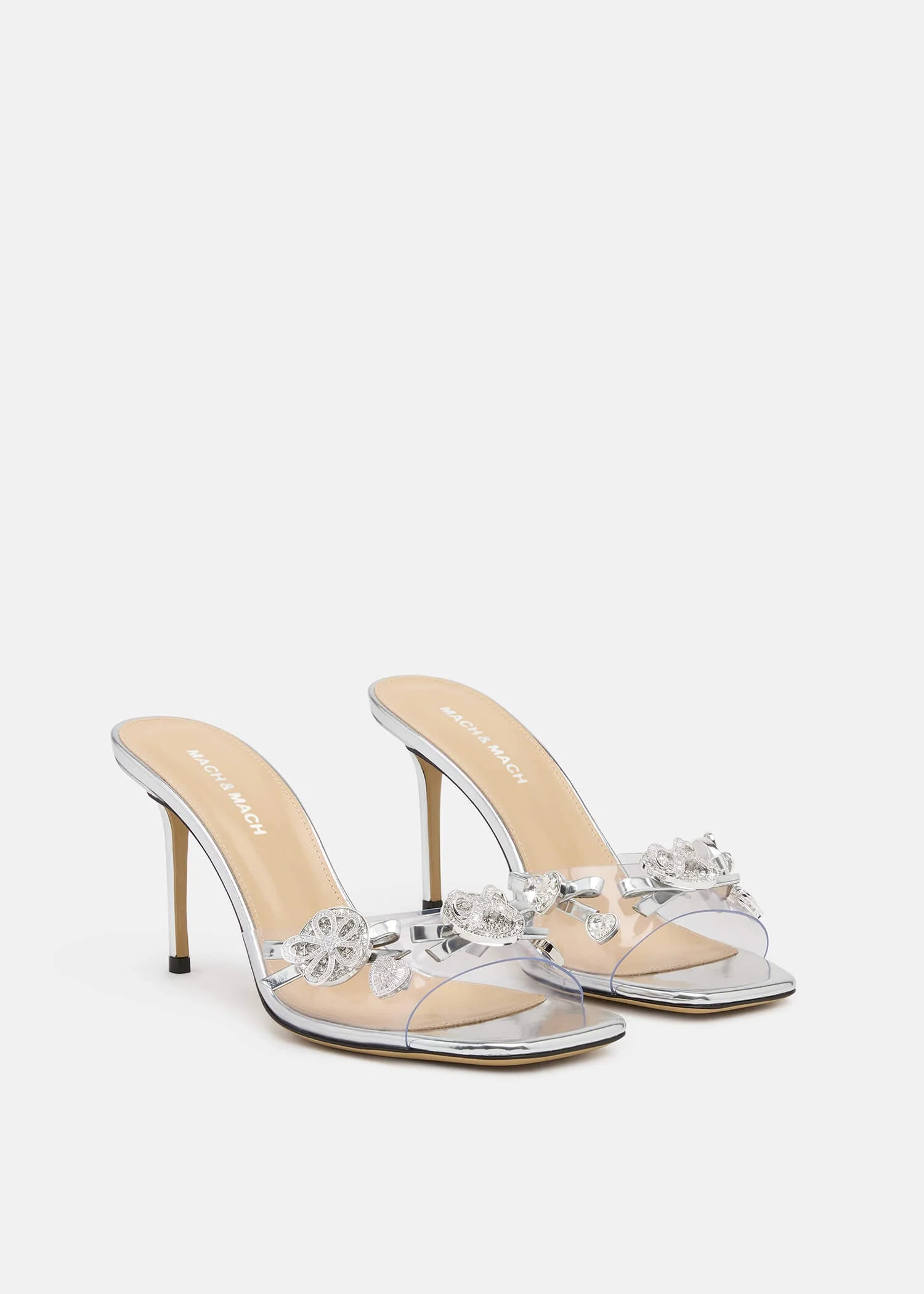 Crystal Button PVC Mules - Image 2
