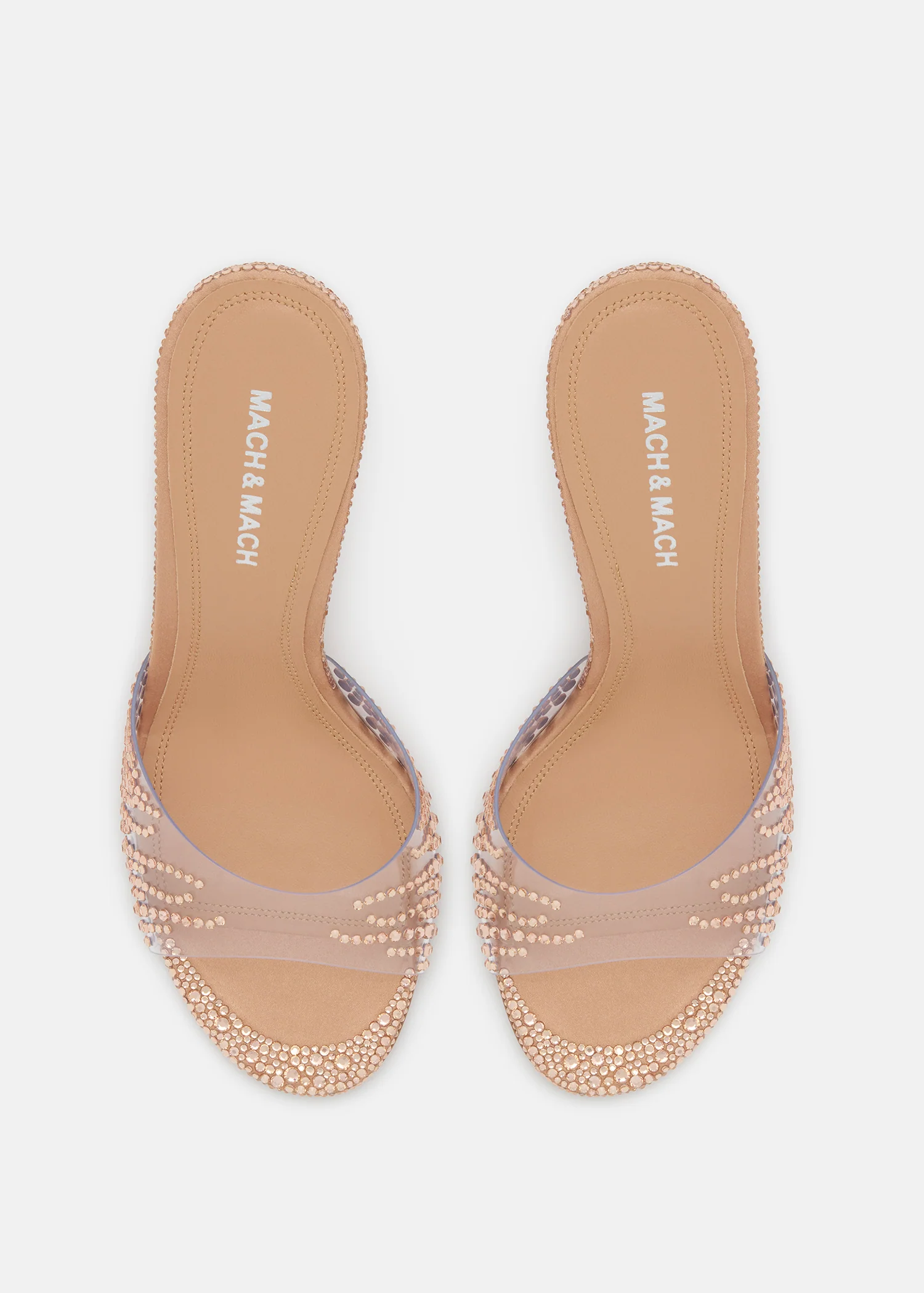 Crystal Flame Golden Brown Round Toe Mules - Image 3
