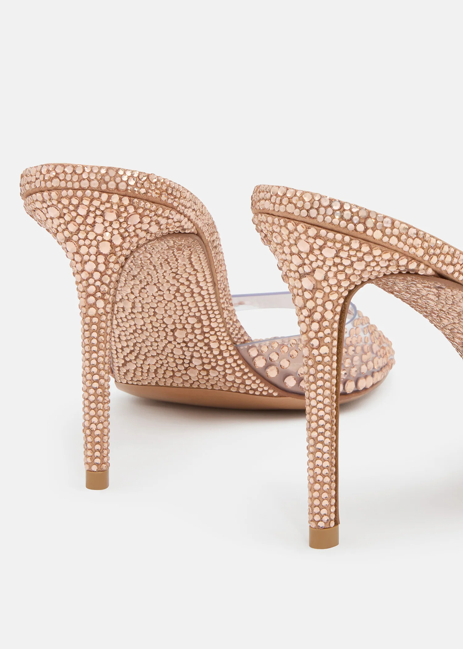 Crystal Flame Golden Brown Round Toe Mules - Image 5