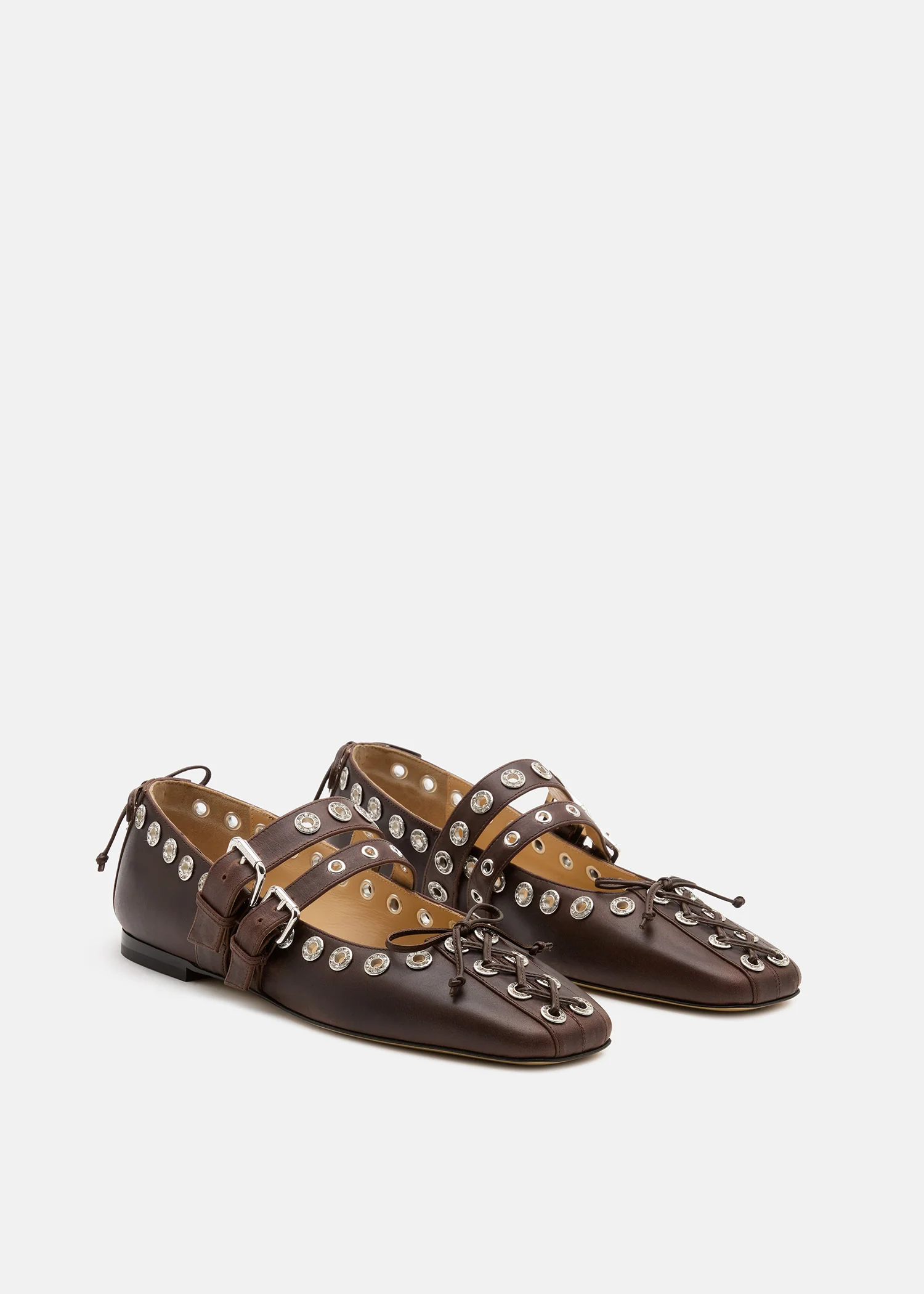 Crystalized Corset Square Toe Ballet Flats - Image 2