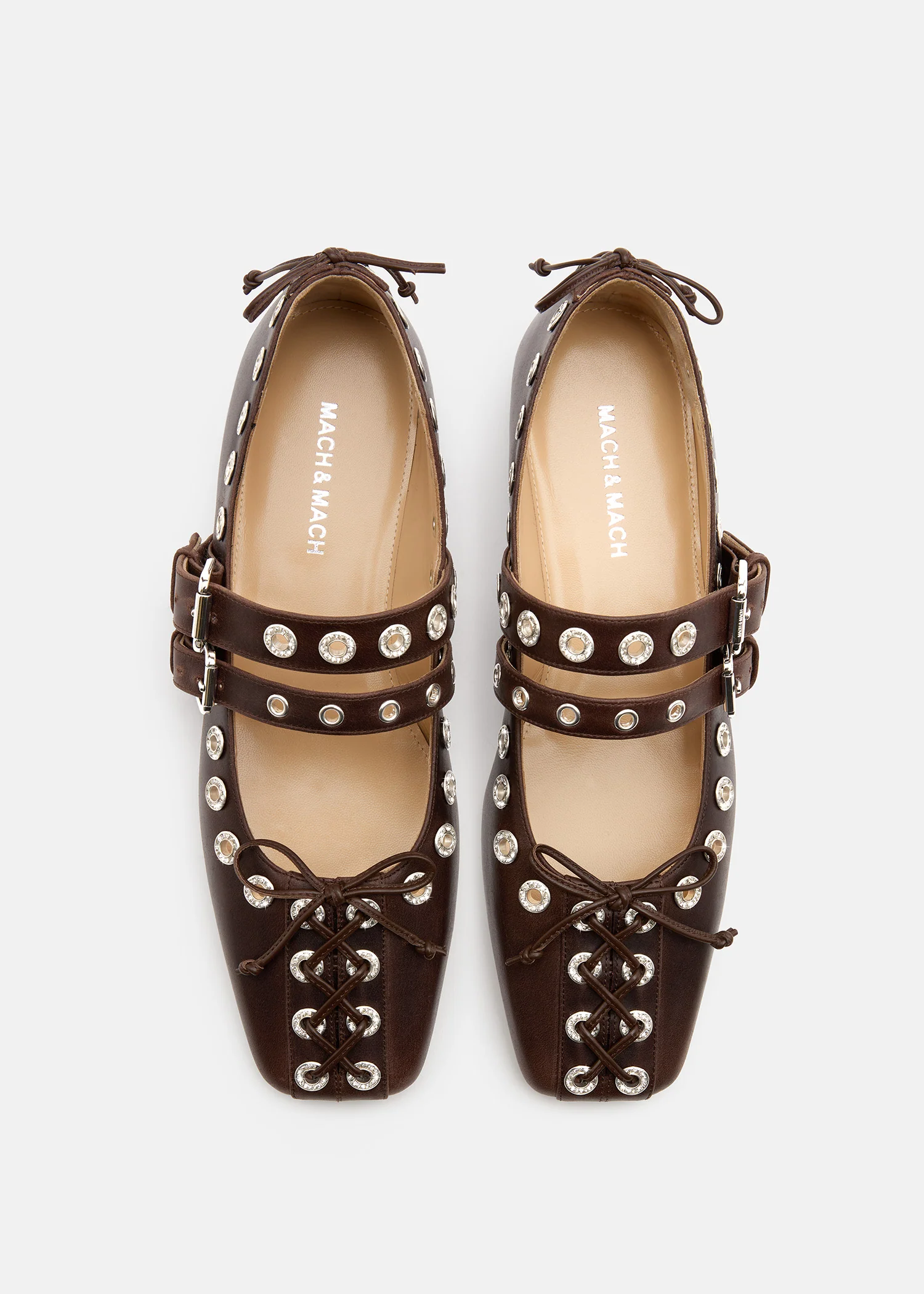 Crystalized Corset Square Toe Ballet Flats - Image 3
