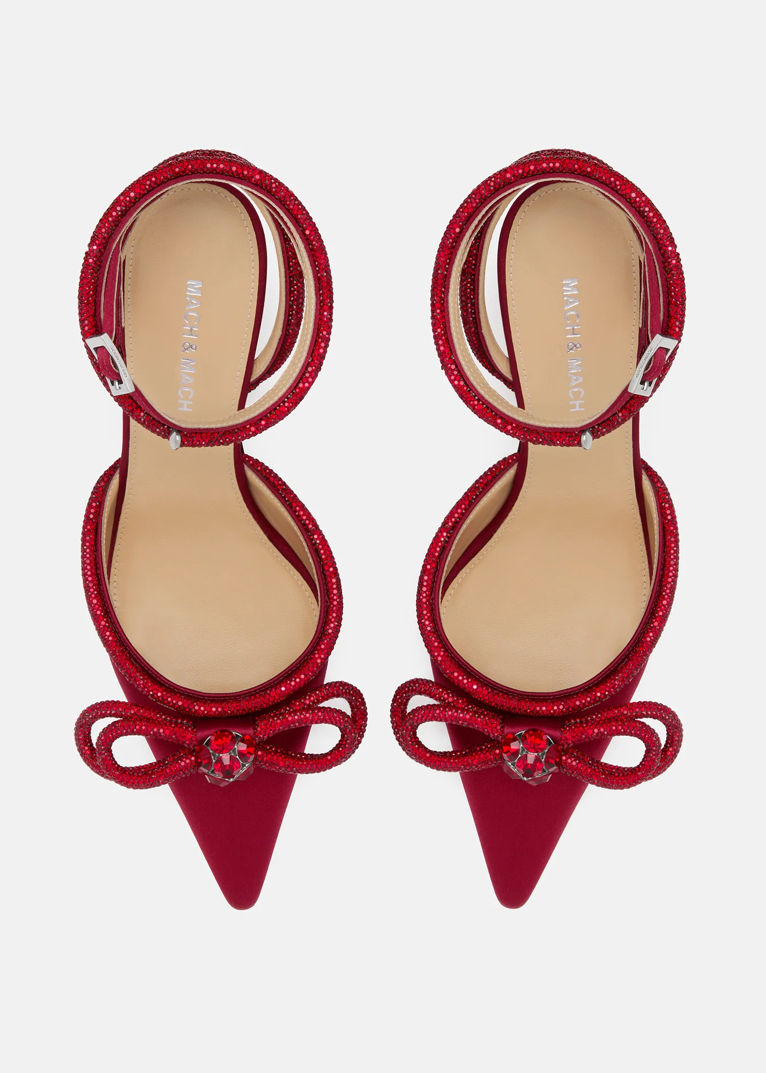 Double Bow Bordeaux Kitten Satim Heels - Image 3