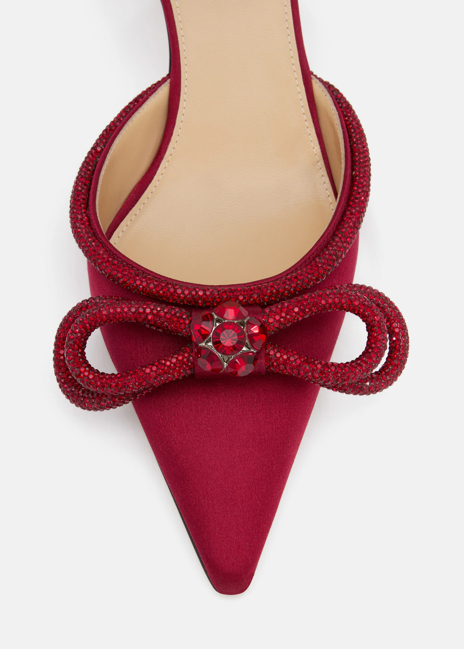 Double Bow Bordeaux Kitten Satim Heels - Image 5