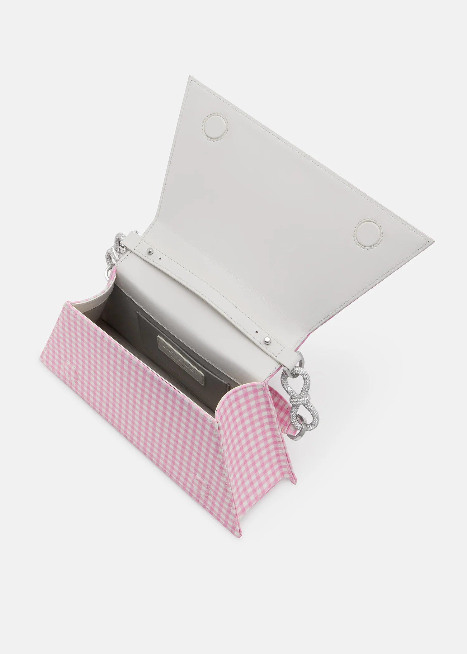 Double Bow Pink Gingham Samantha Handbag Medium - Image 3