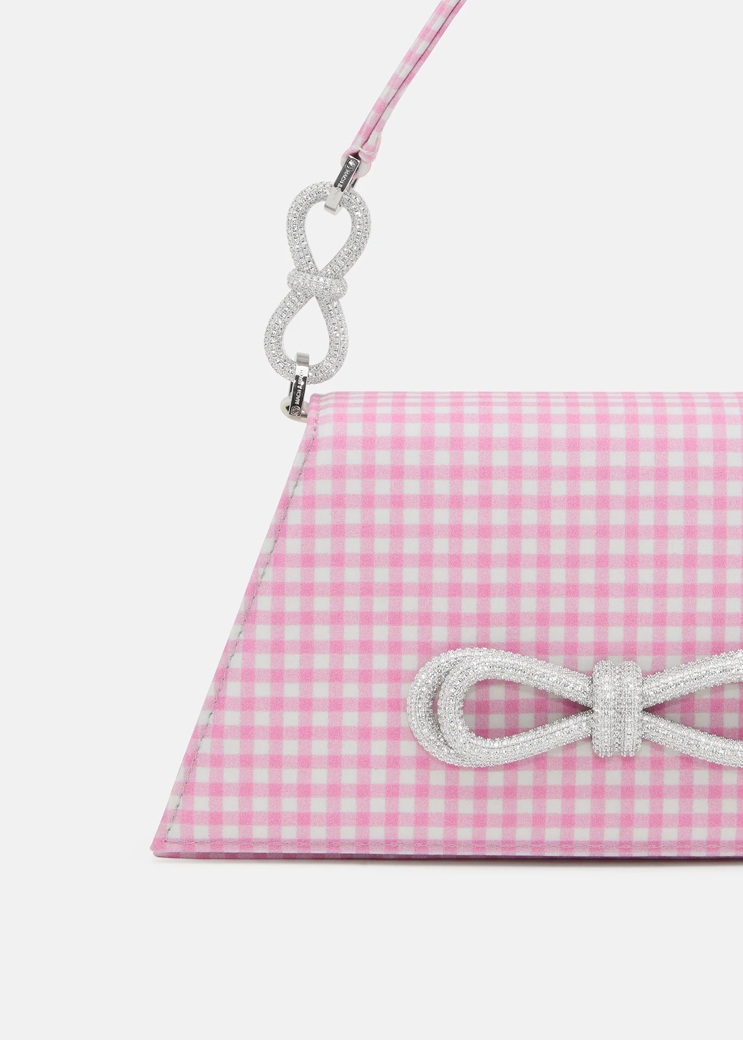 Double Bow Pink Gingham Samantha Handbag Medium - Image 5