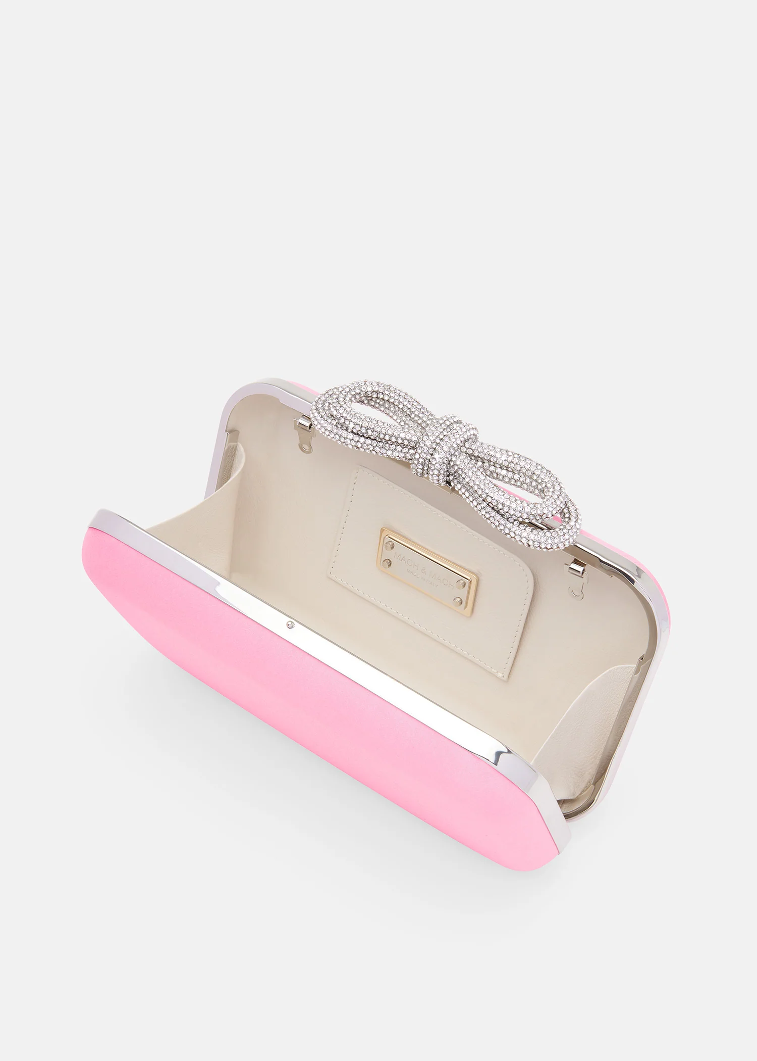 DOUBLE BOW PINK SATIN CLUTCH SMALL - Image 4