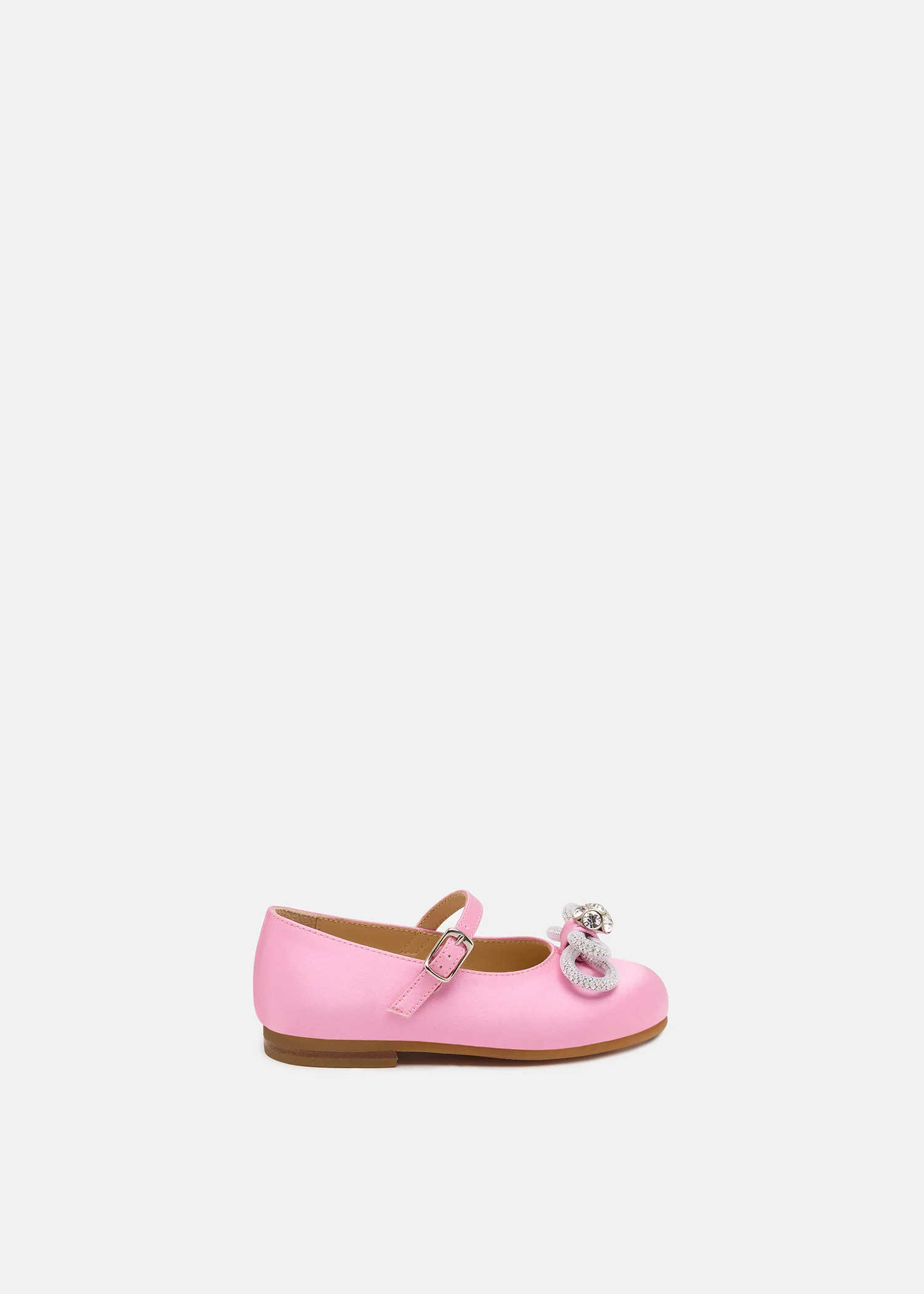 Double Bow Mini Ballerina Pink Satin