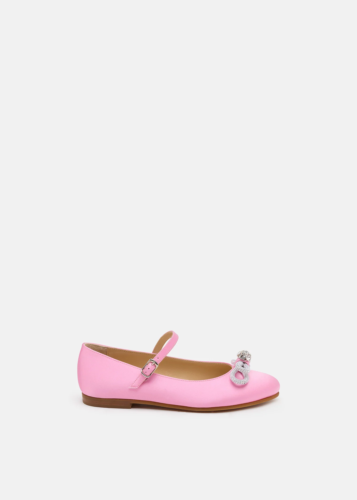 Double Bow Pink Satin Mini Ballerina