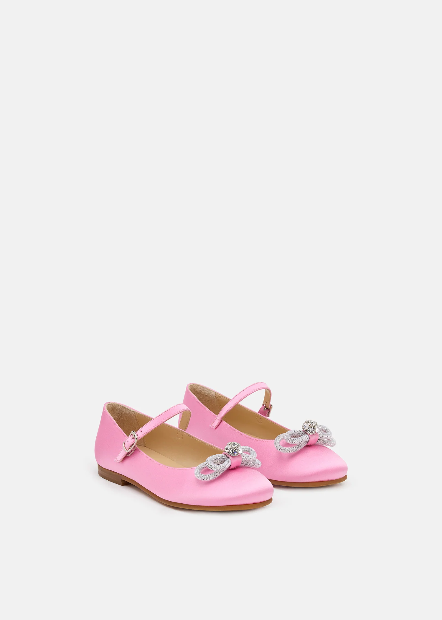 Double Bow Pink Satin Mini Ballerina - Image 2