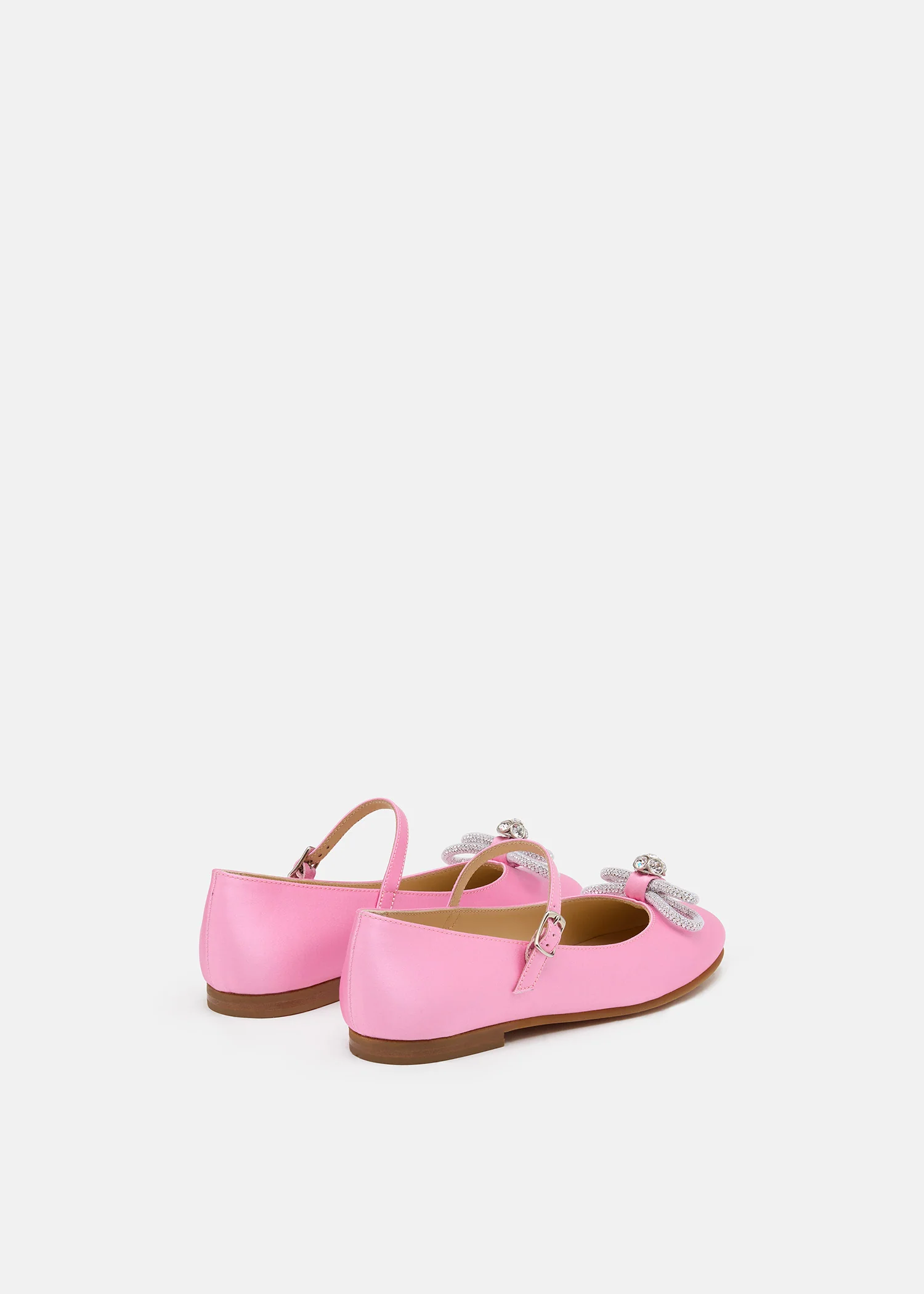 Double Bow Pink Satin Mini Ballerina - Image 4