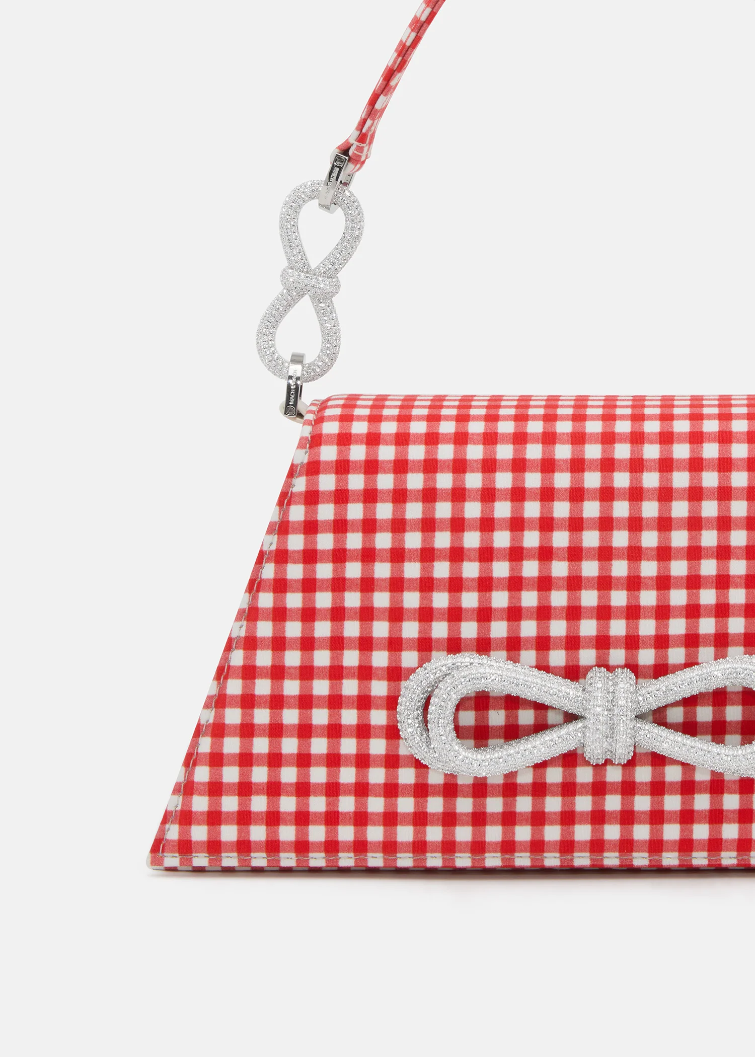 Double Bow Red Gingham Samantha Handbag Medium - Image 5