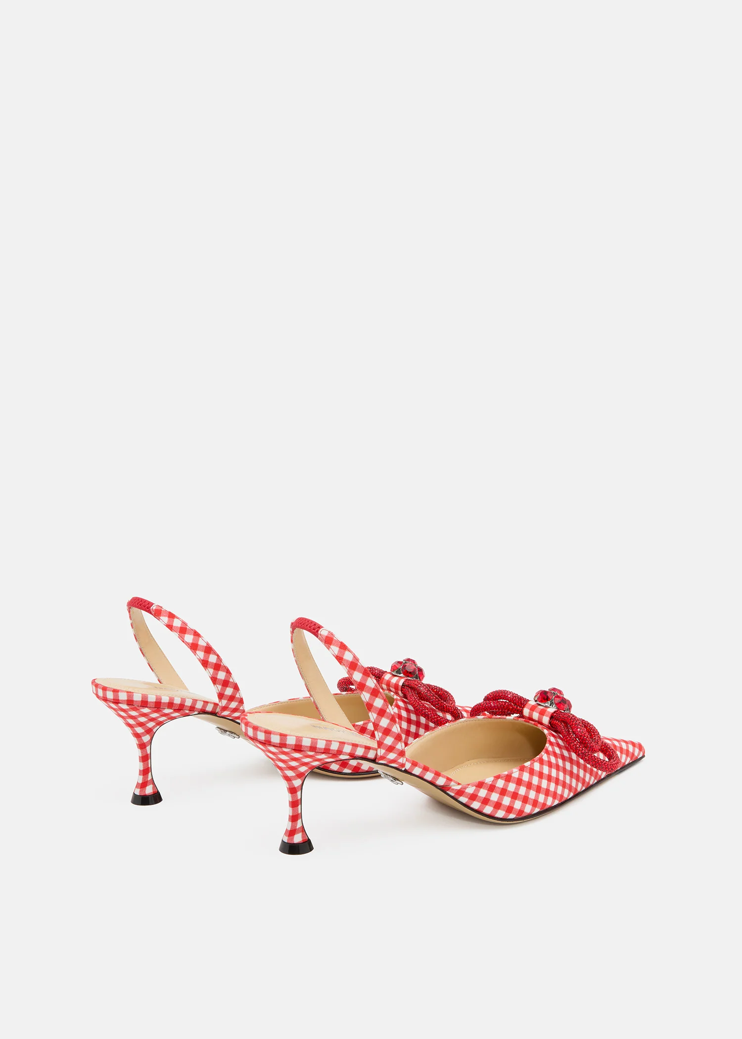 Double Bow Red Gingham Slingback - Image 4
