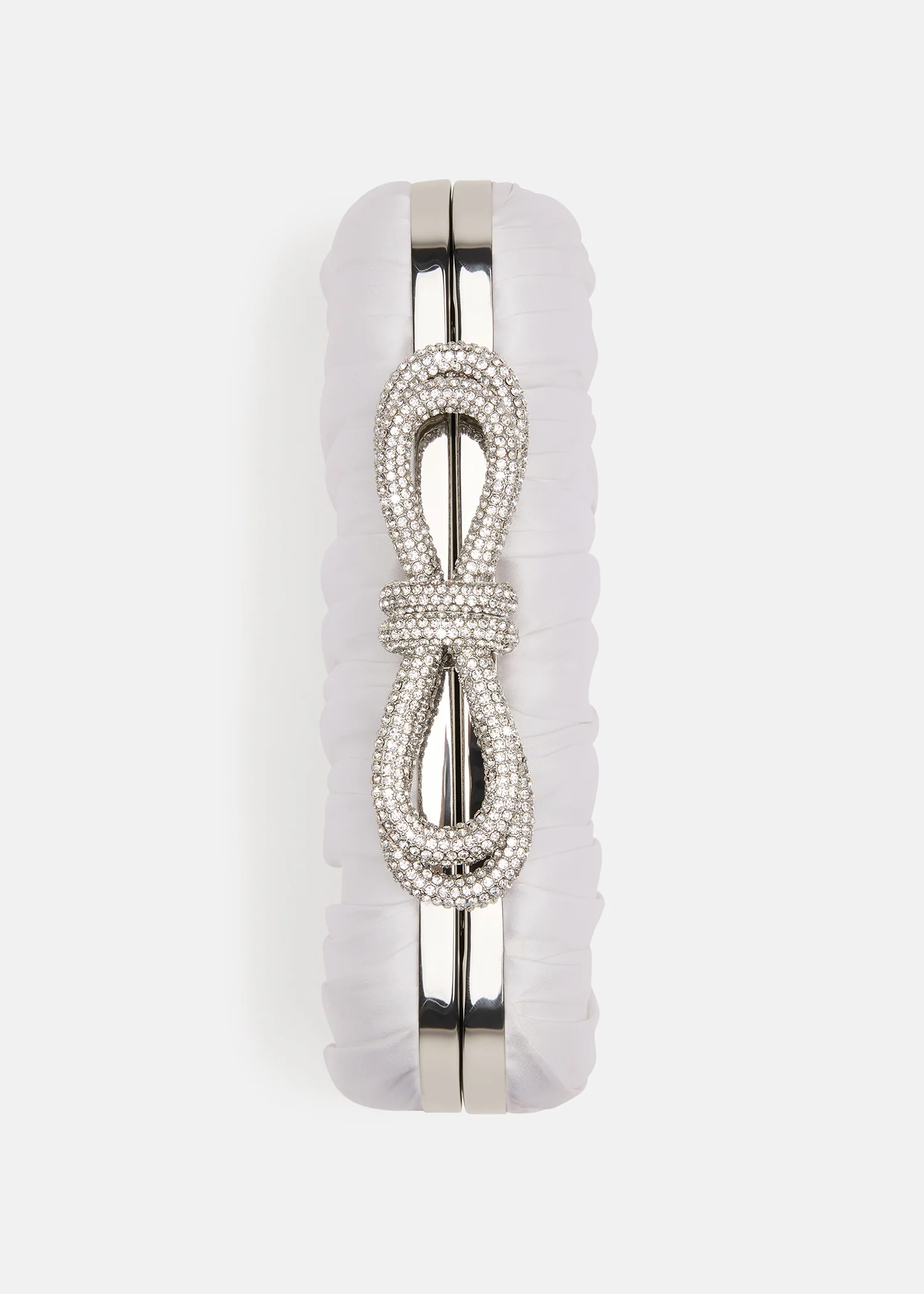 DOUBLE BOW WHITE SATIN CLUTCH SMALL - Image 4