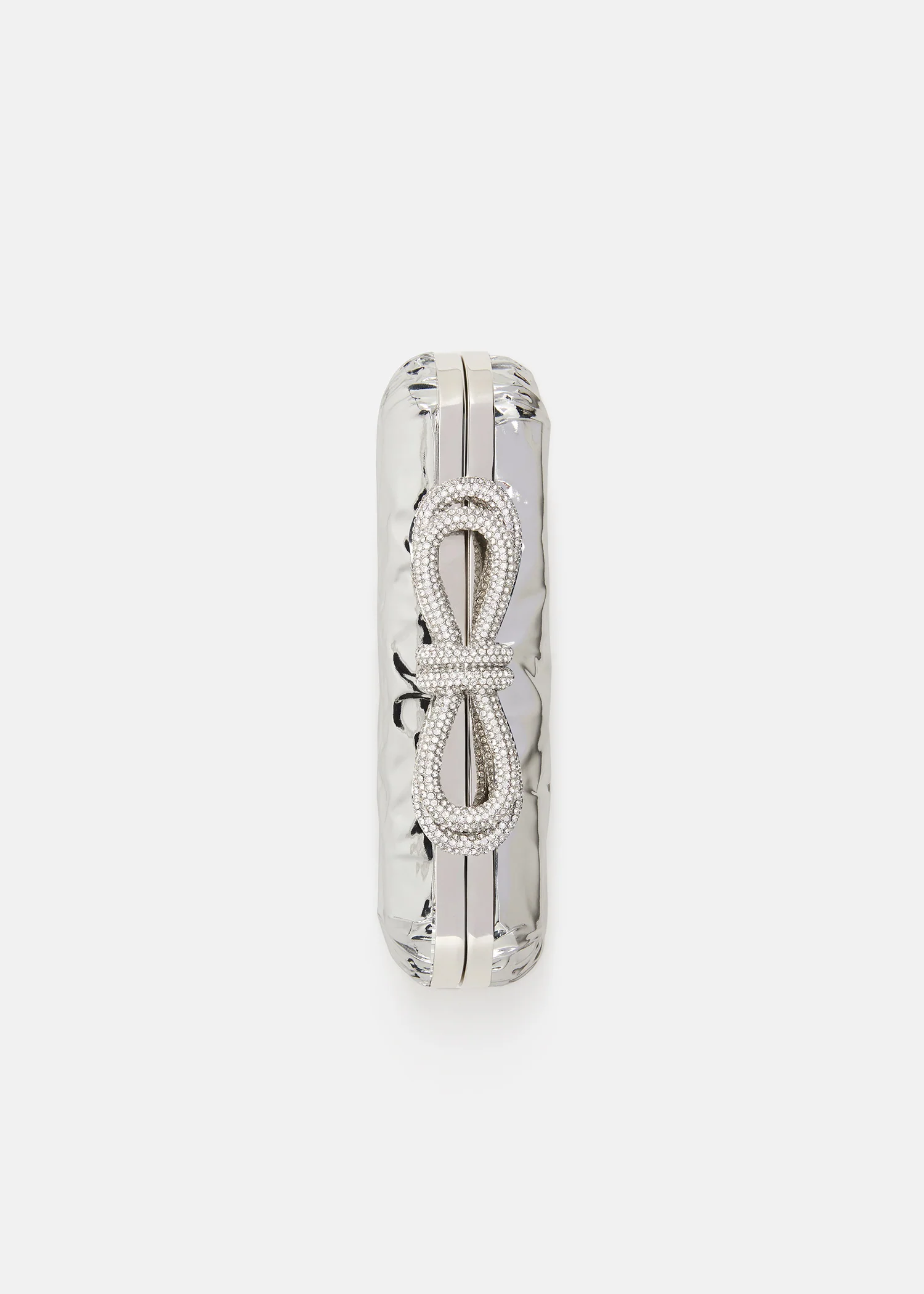 Double Bow Wrapped Mirror Leather Clutch - Image 3