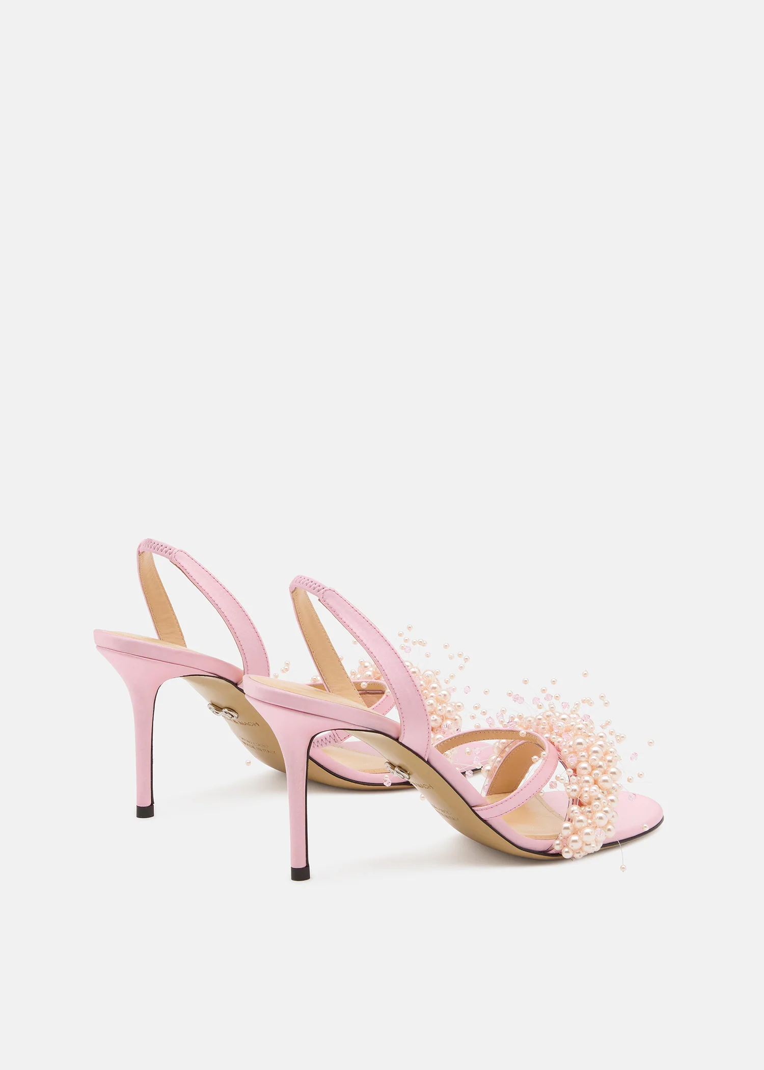 Floating Pearl Pink Satin Sandals - Image 4