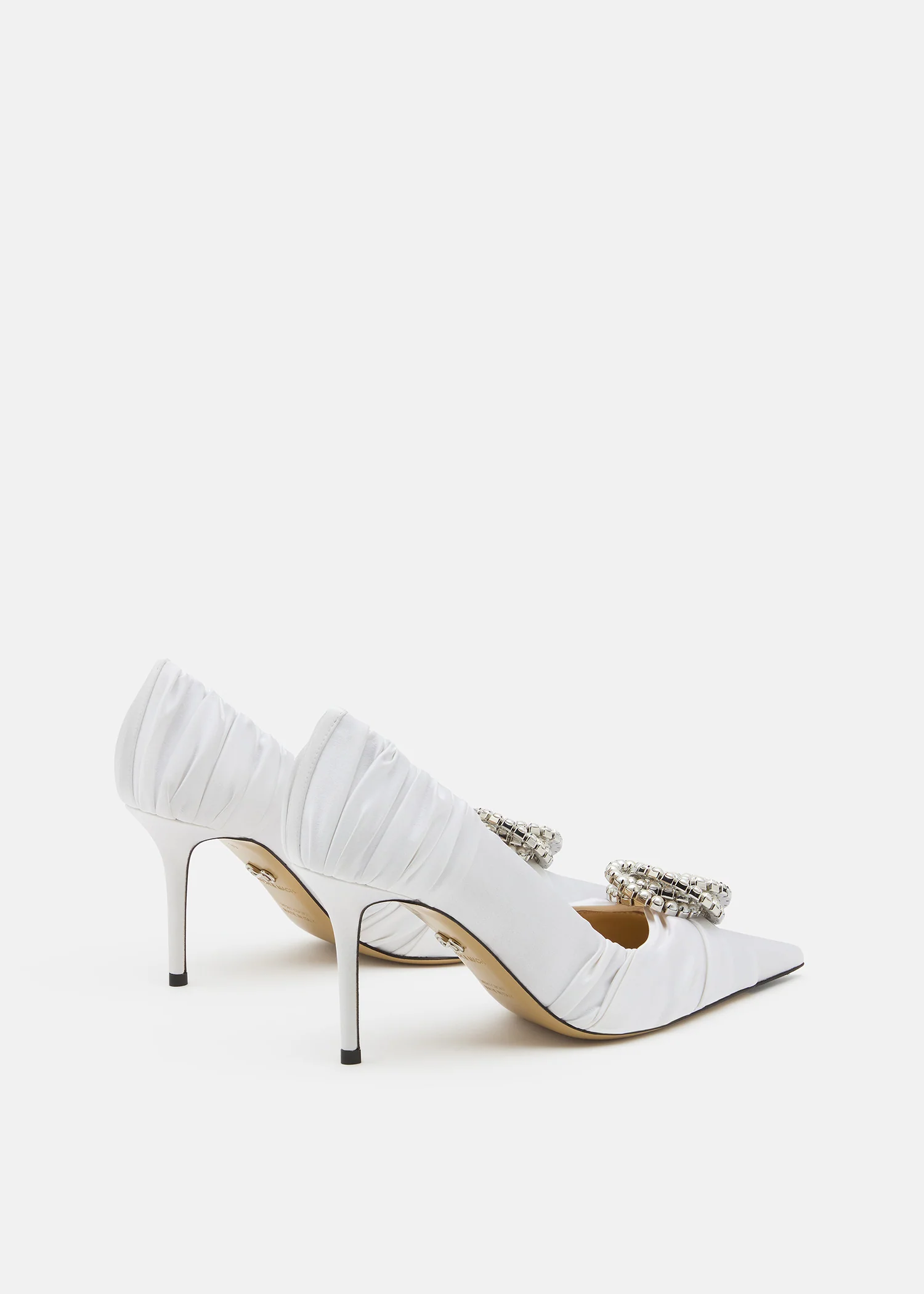 Galaxy White Satin Pumps - Image 4