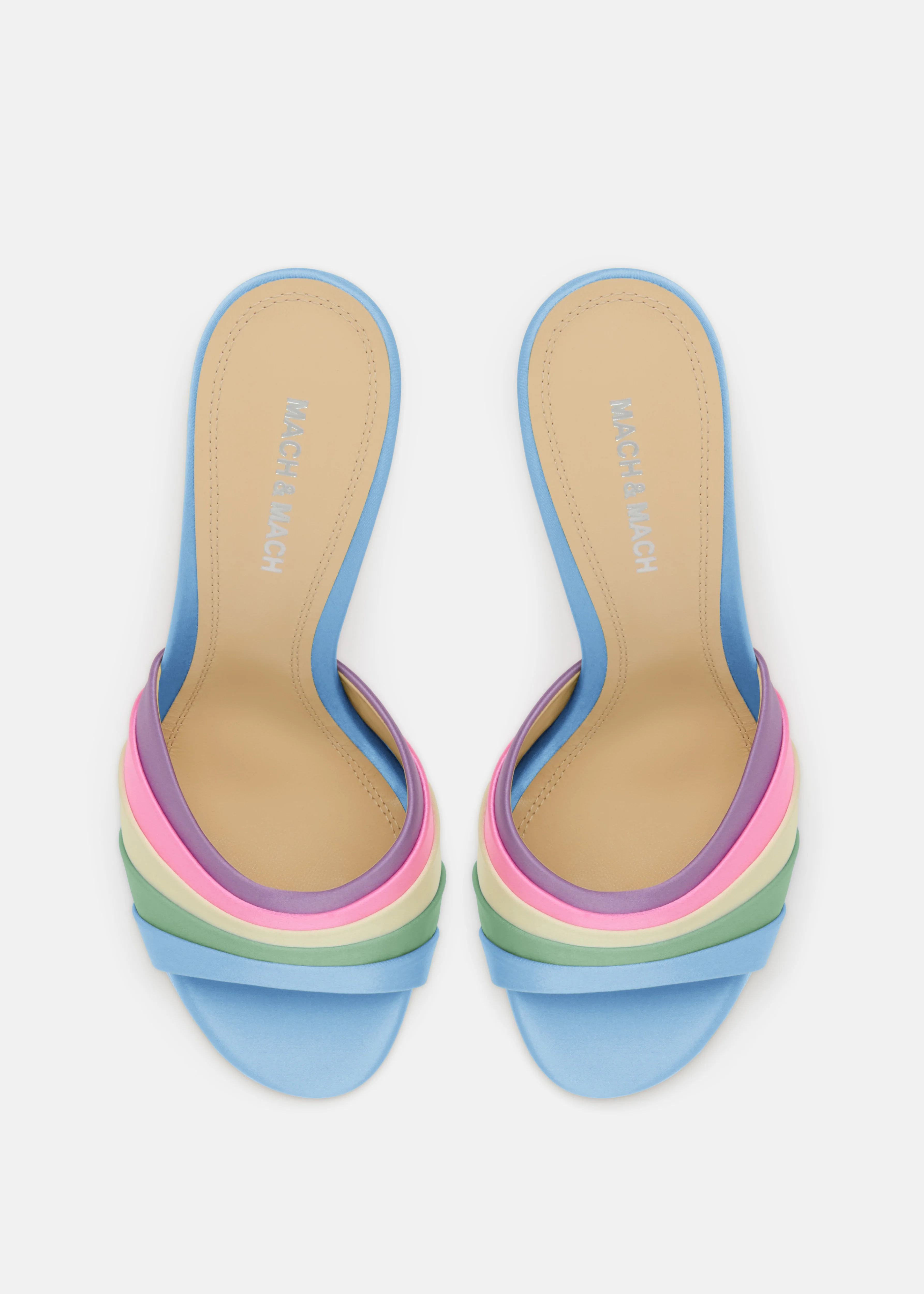 Gradient Multicolor Satin Mules - Image 3
