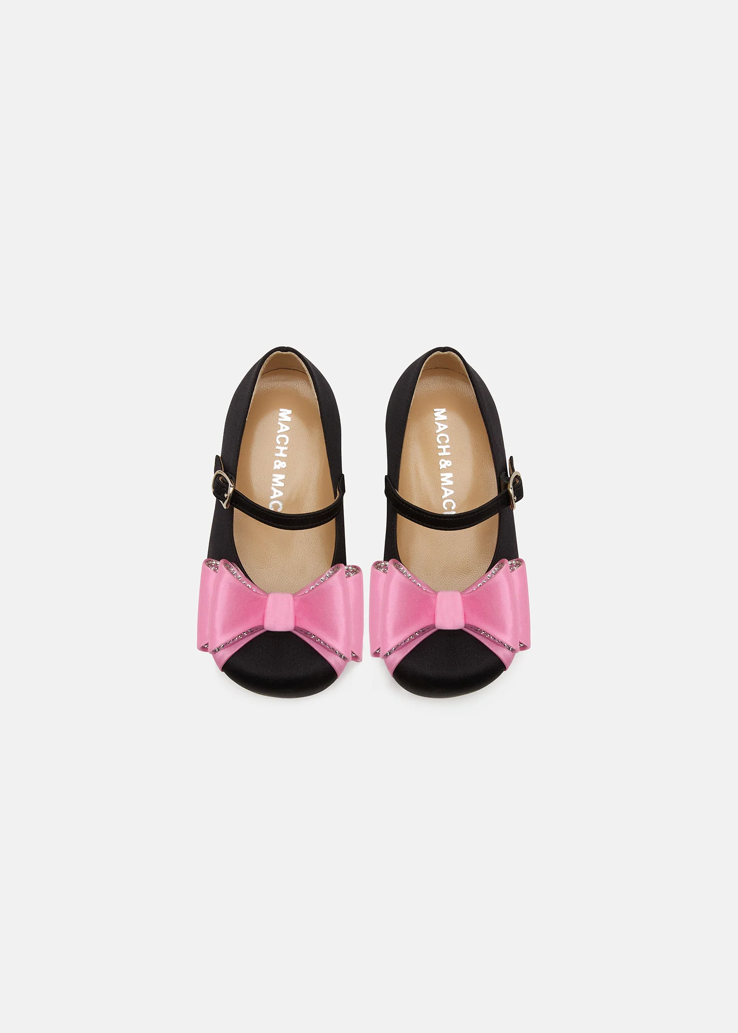 Le Cadeau Black and Pink Satin Mini Ballerina - Image 3