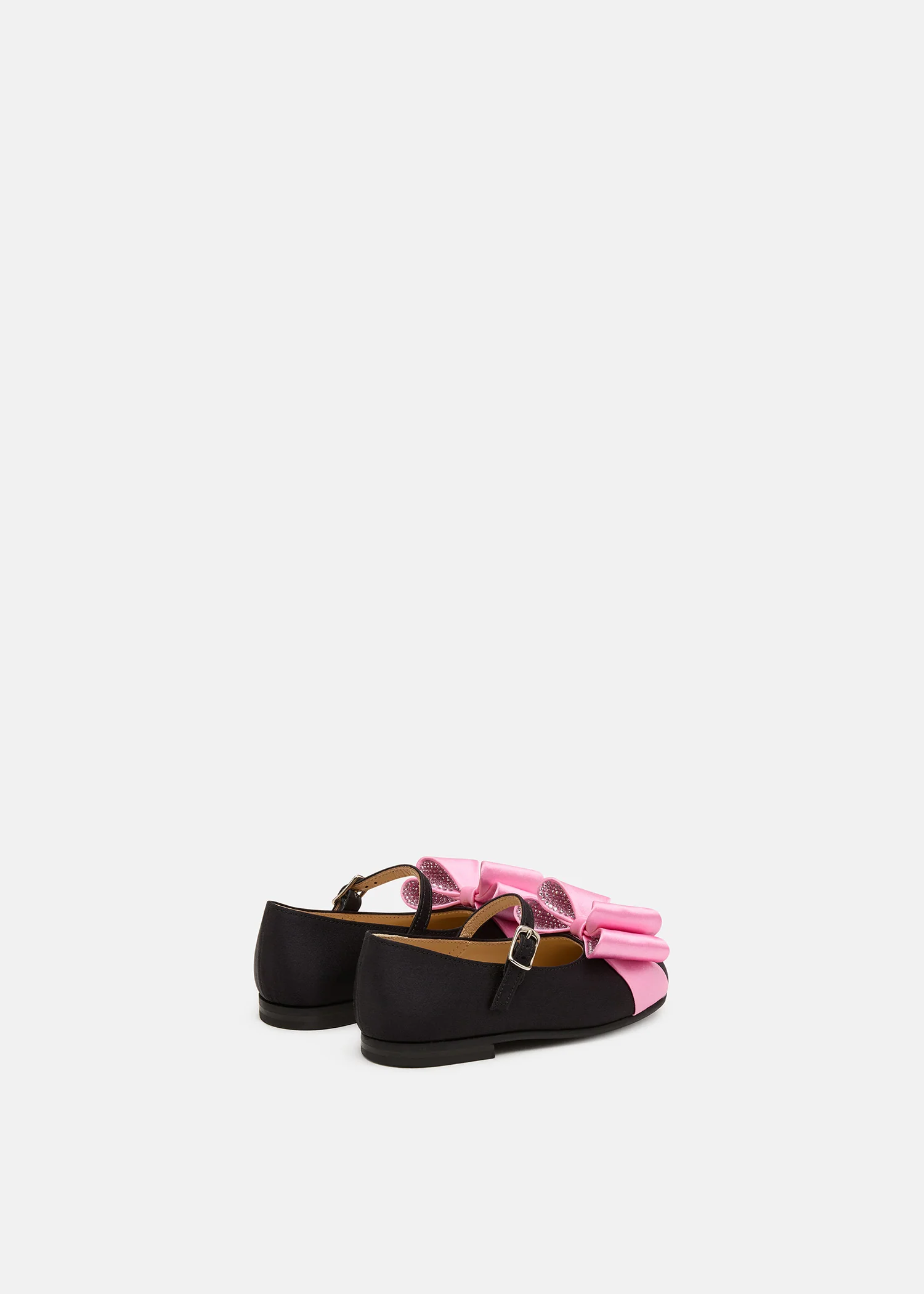 Le Cadeau Black and Pink Satin Mini Ballerina - Image 4