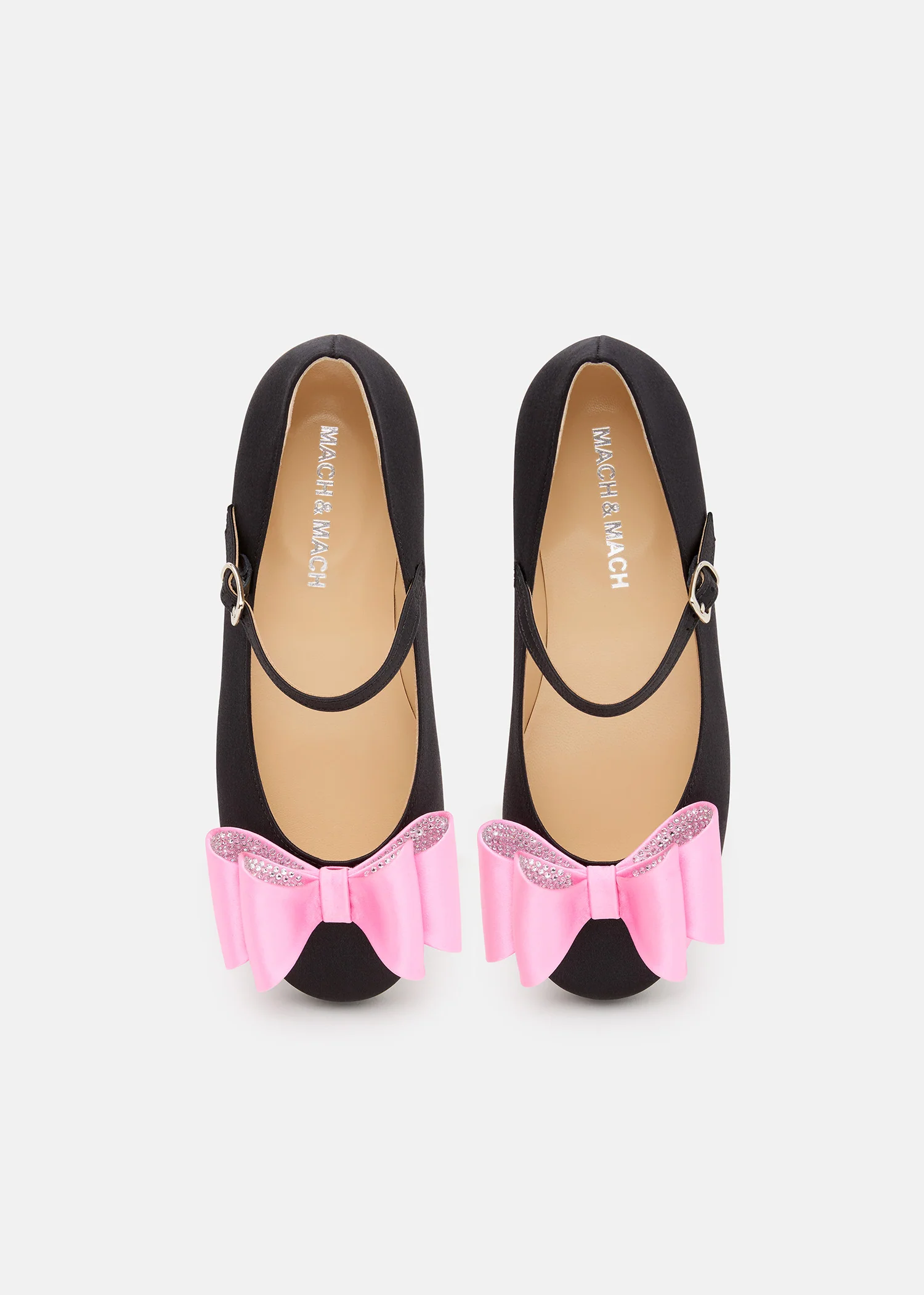 Le Cadeau Black and Pink Satin Mini Ballerina - Image 3