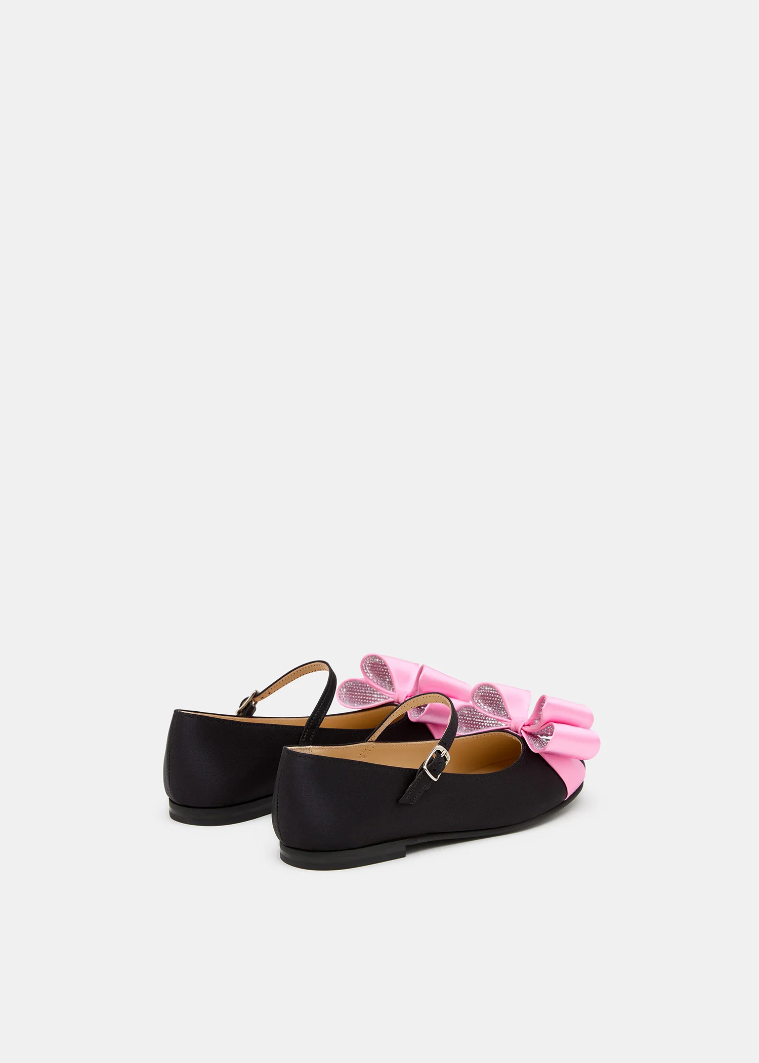 Le Cadeau Black and Pink Satin Mini Ballerina - Image 4