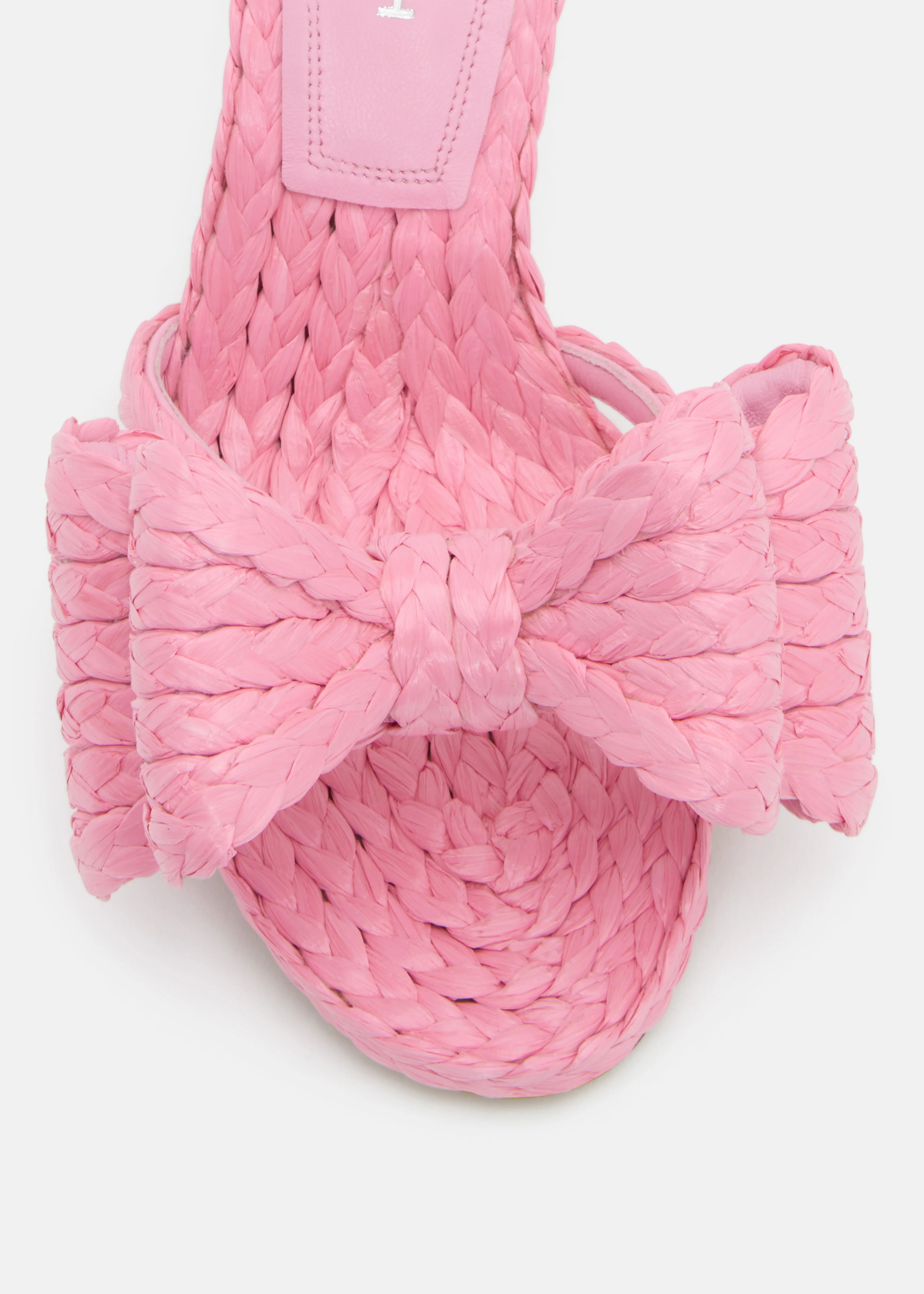 Le Cadeau' Braided Pink Raffia Mules - Image 5