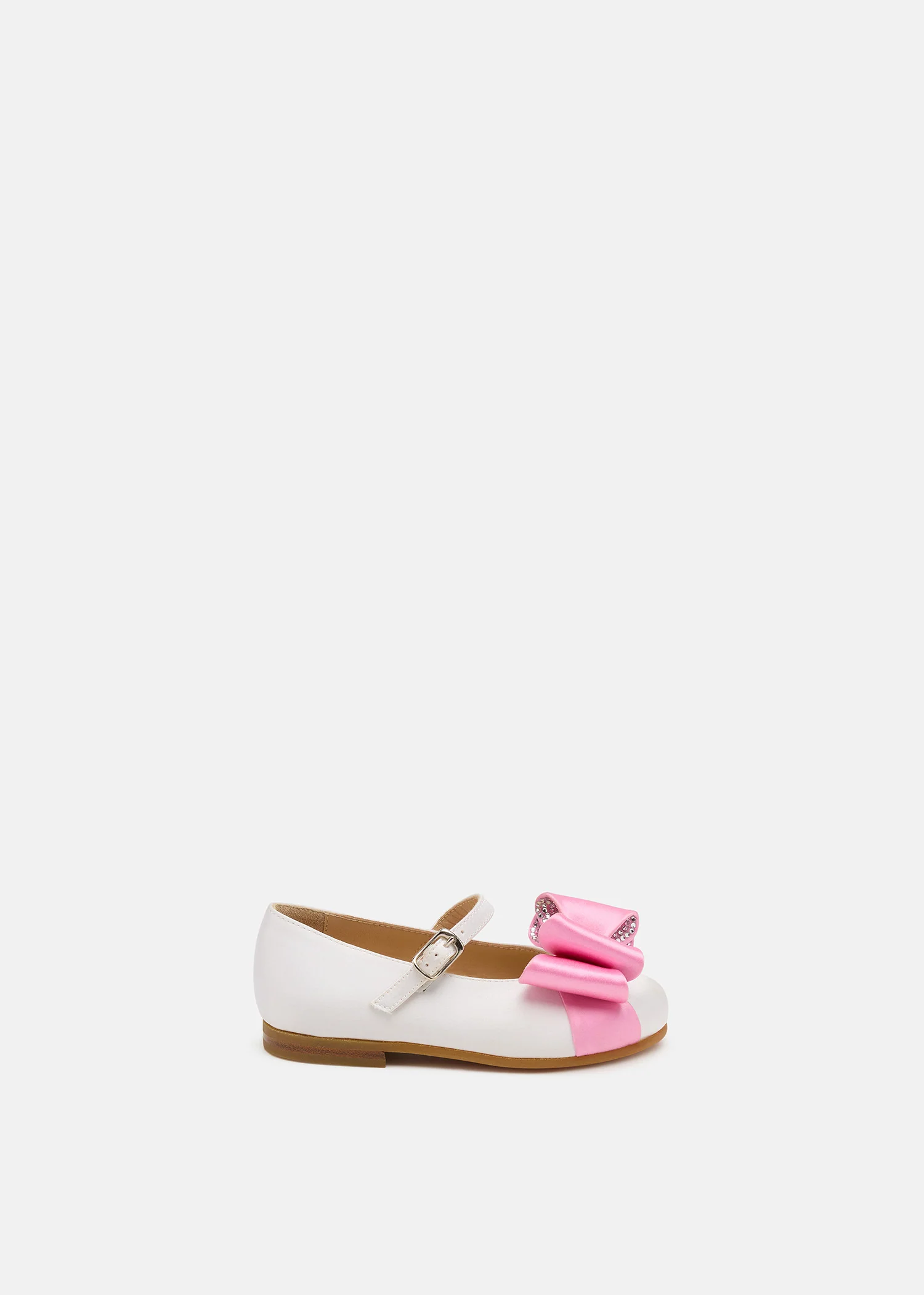 Le Cadeau Mini Ballerina in White and Pink Satin