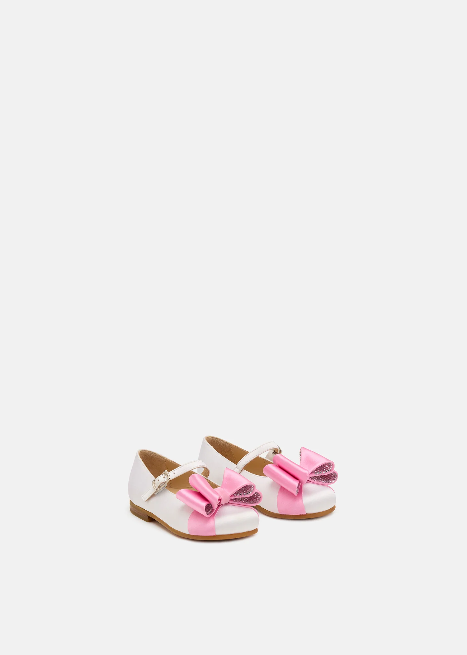 Le Cadeau Mini Ballerina in White and Pink Satin - Image 2