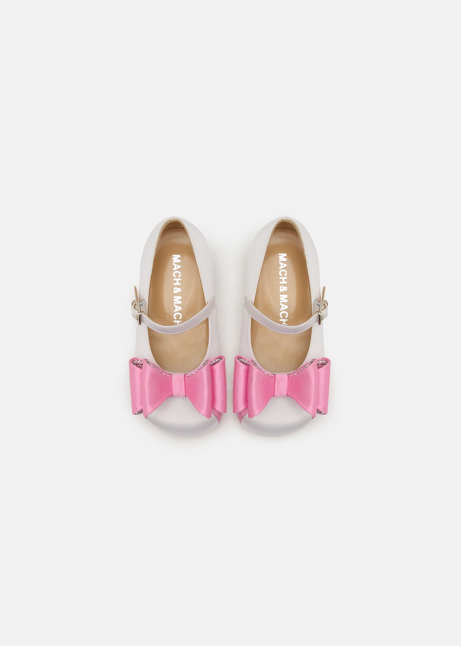 Le Cadeau Mini Ballerina in White and Pink Satin - Image 3