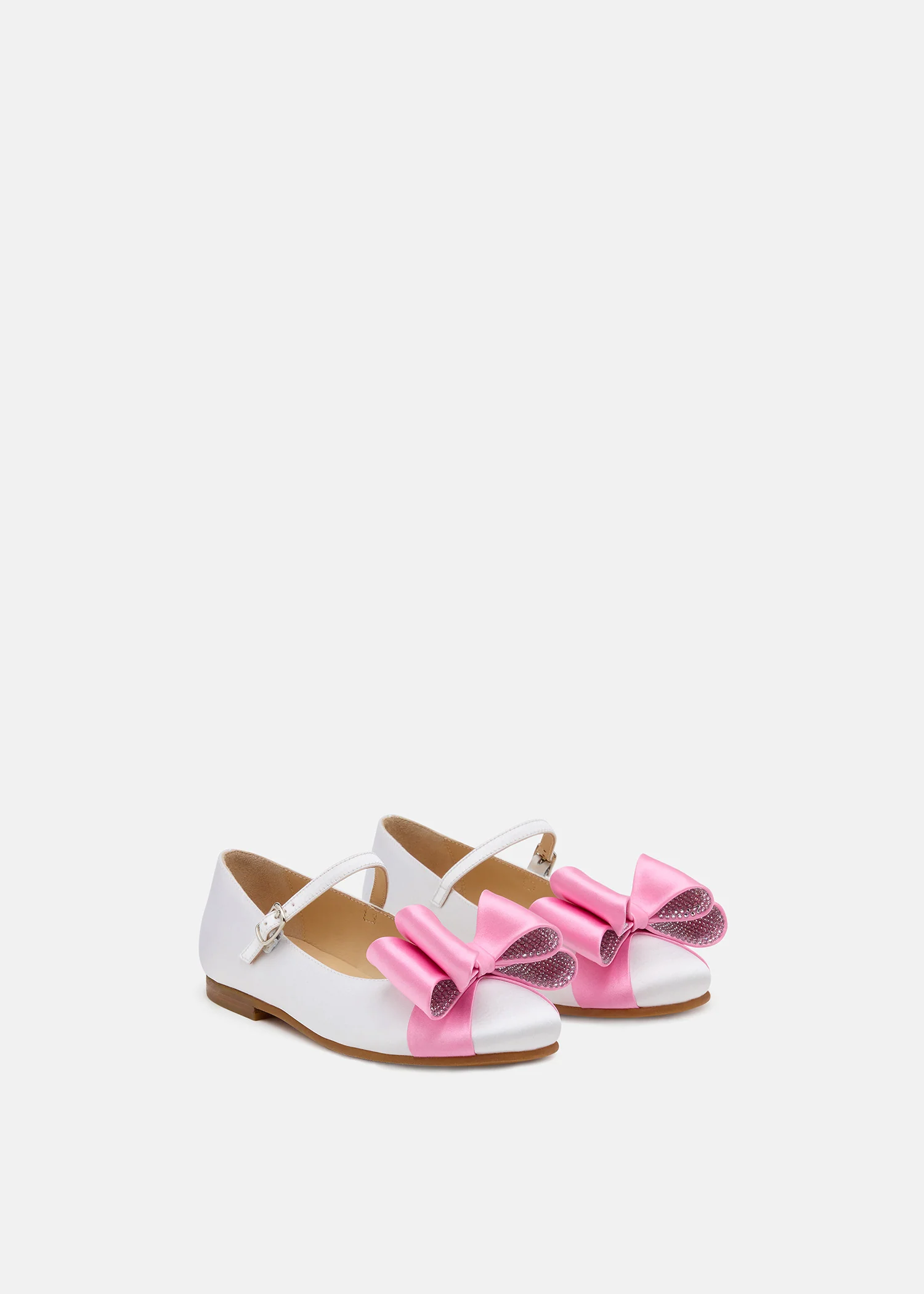 Le Cadeau White and Pink Satin Mini Ballerina - Image 2