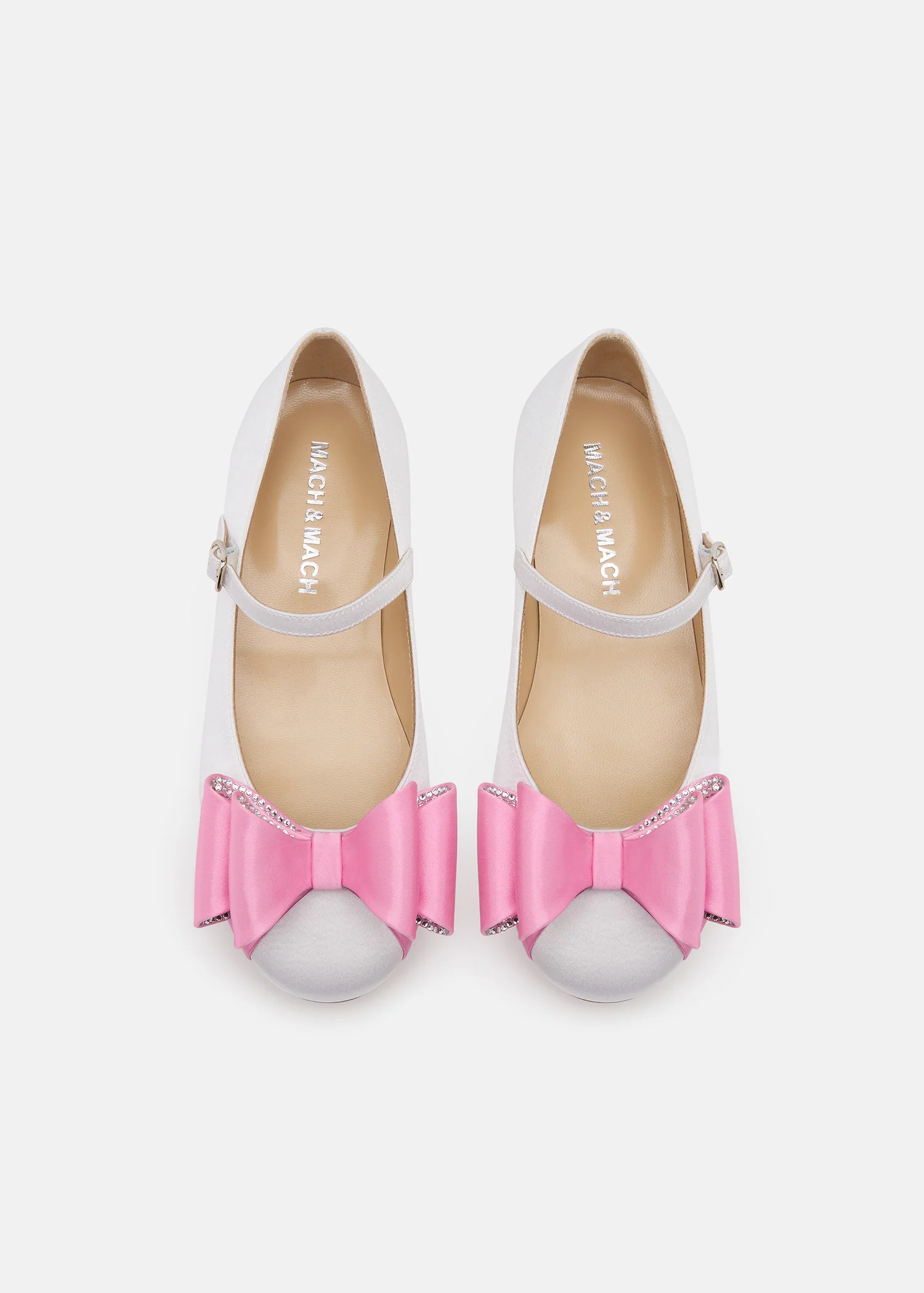 Le Cadeau White and Pink Satin Mini Ballerina - Image 3