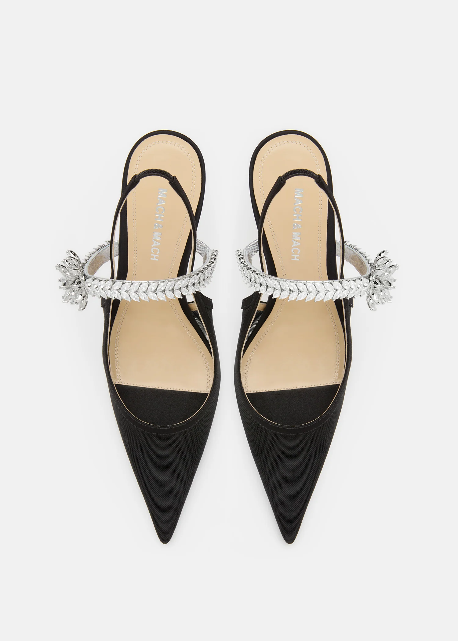 Lotus Flower Black Mesh Slingback - Image 3