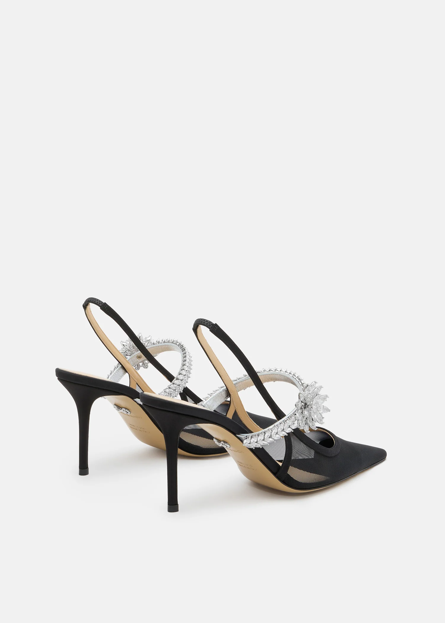 Lotus Flower Black Mesh Slingback - Image 4