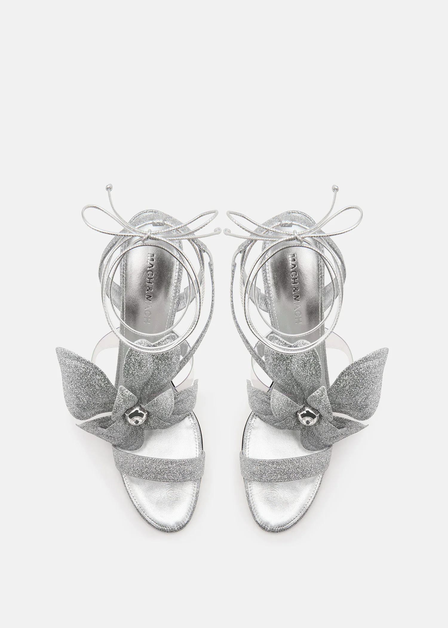 Orchid Silver Glitter Round Toe Sandals - Image 3