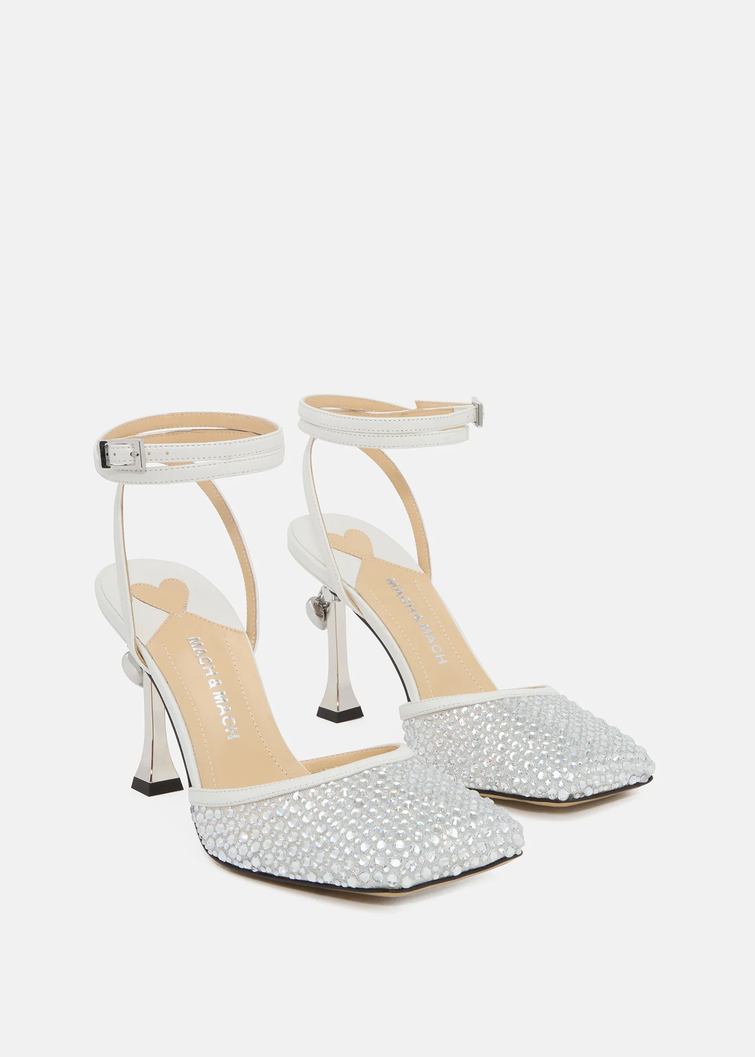 Puffy Heart Ring Square Toe High Heels - Image 2